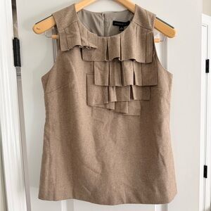 Banana Republic Tan Ruffle Sleeveless Blouse